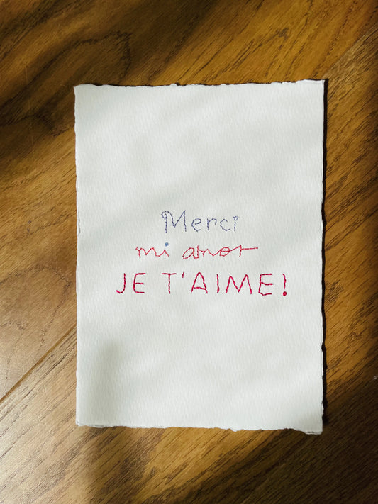 Carte “Merci mi amor, je t’aime”