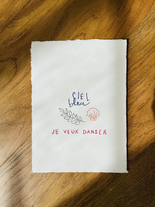 Carte “Ciel bleu, je veux danser”